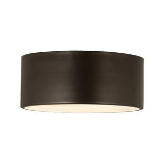 Harley 12 in. 2-Light Bronze Flush Mount | The Home Depot