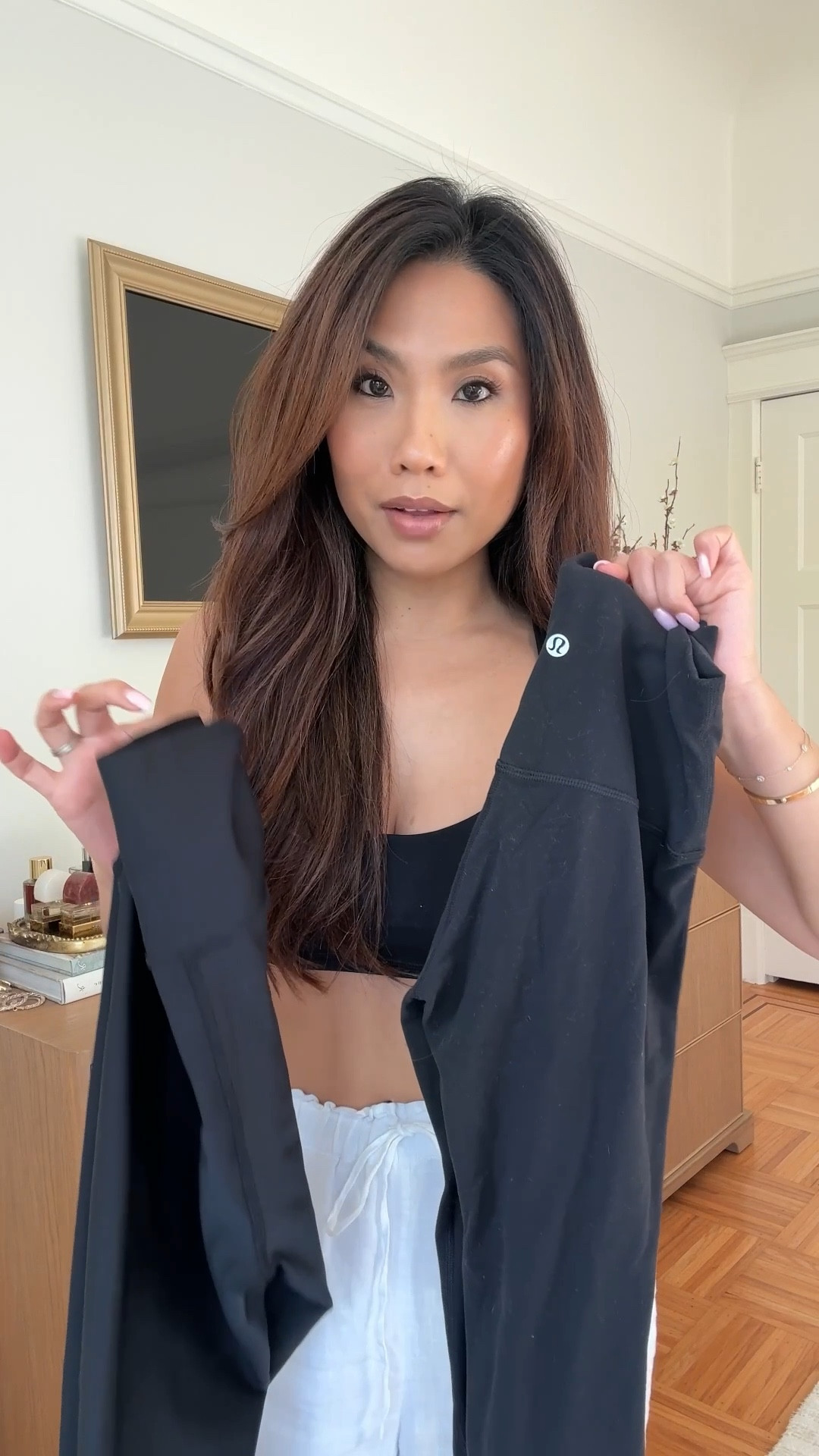 Lululemon align legging vs Alo Airlift legging on a petite frame at 5’2.5

My details:
5’2.5, shorter torso and my weight ranges from 114-116 I usually wear xs in bottoms or 0/25 in jeans 

Sizing:
Align leggings: tts, I wear a 4 in the 25” inseam and it hits right at the ankle 
Alo leggings: I size up to a small to make them less compressive but I would say these run true to size. If you want more compression stick with your true size if you want less compression size up. With sizing up I do find myself pulling the waist up during classes but I wouldn’t size down for personal preference. I do the 7/8 length and it hits right at the ankle!

#LTKActive #LTKPetite #LTKfitnessgoals