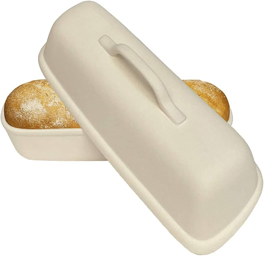 Superstone Covered Baker, Unglazed, Bakes an Artisan Italian Bread with Crusty Crust and a Light ... | Amazon (US)