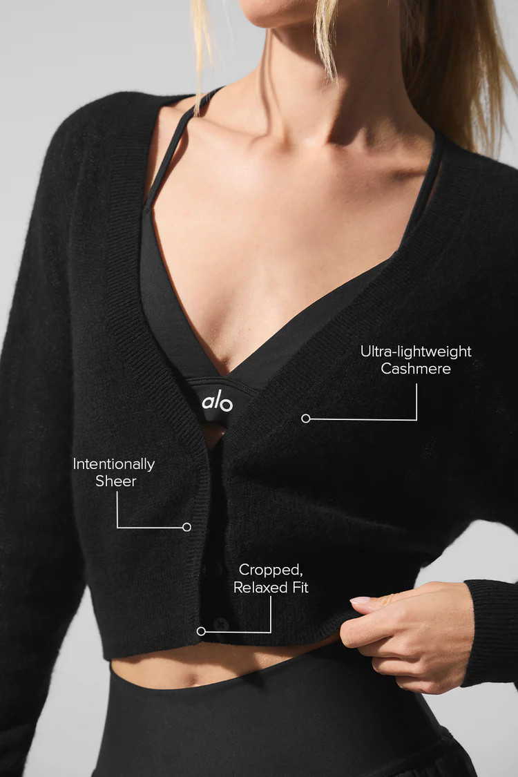 Sheer Cashmere Cropped Cardigan | Alo Yoga (US)
