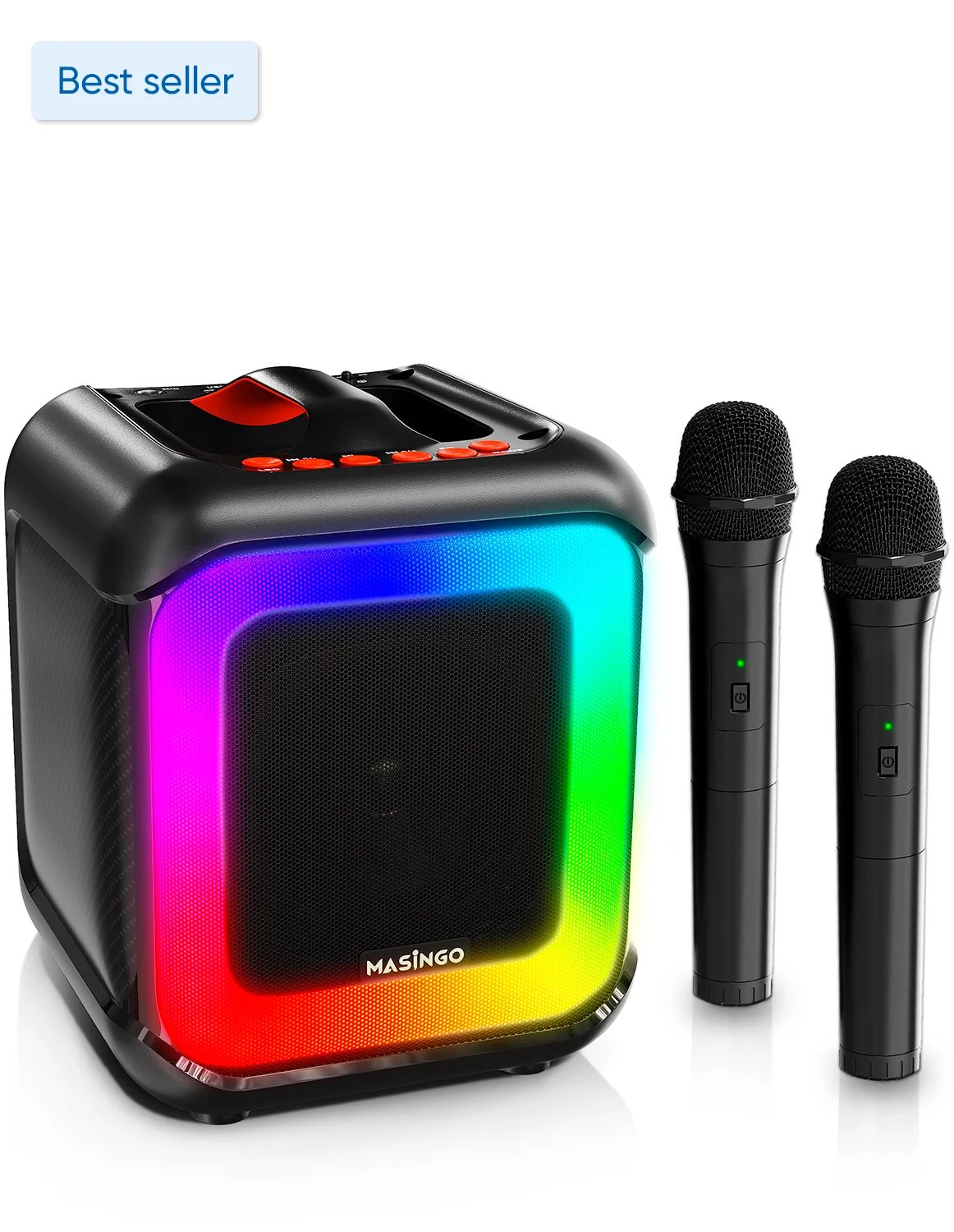 MASINGO New Karaoke Machine for Adults and Kids with 2 Wireless Microphones, Portable Bluetooth S... | Walmart (US)