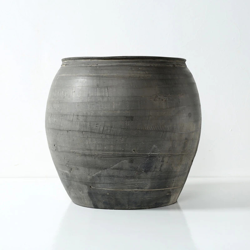 Artissance Large Vintage Charcaol/Gray pottery Jar, 15 Inch Diameter, Gray (Size & Finish Vary) -... | Overstock