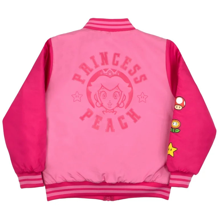 Nintendo Super Mario Bomber Jacket, Mario, Luigi and Princess Peach Bomber Jacket Sizes (4-16) | Walmart (US)