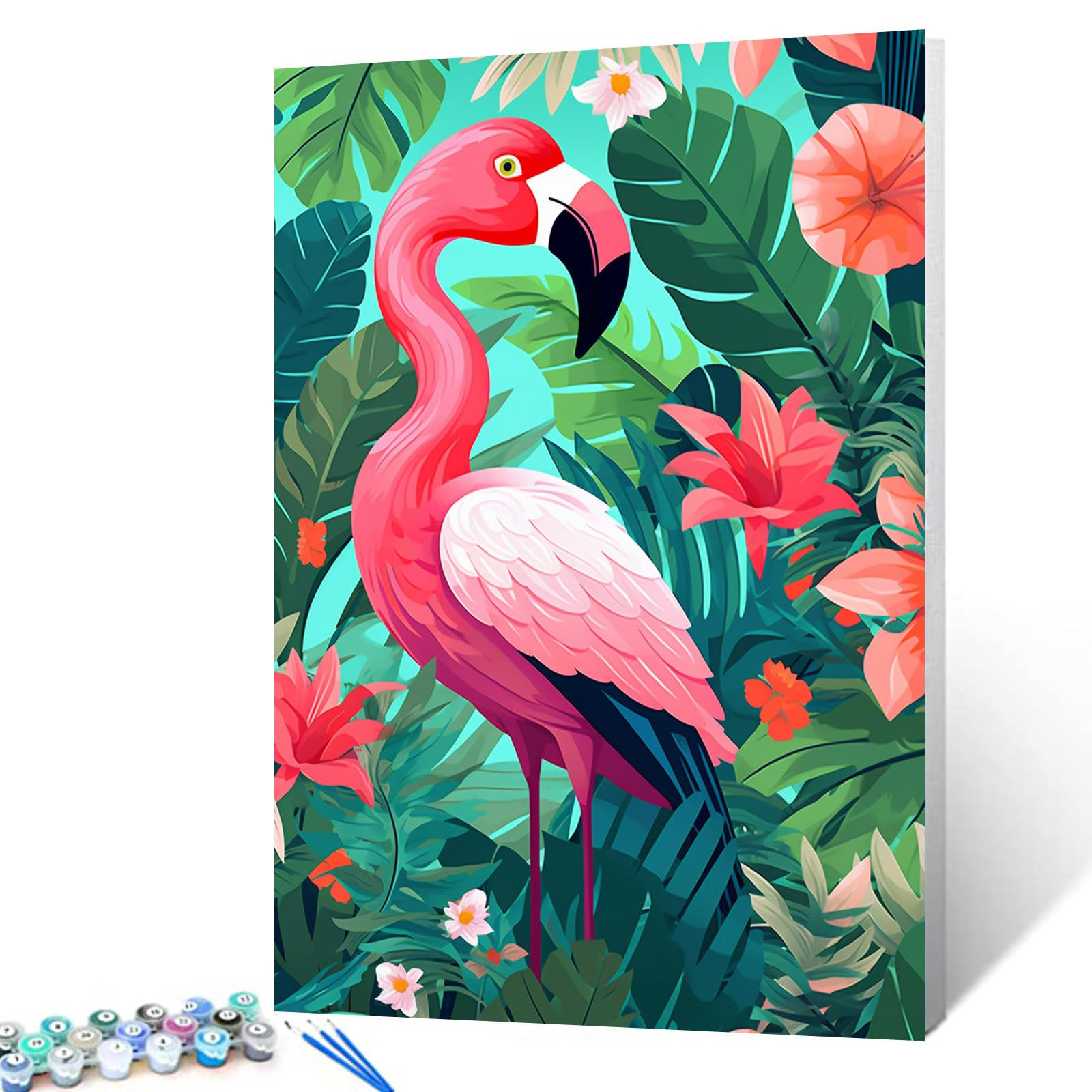 Pink Flamingo DIY Painting by Numbers Kits for Adults Beginner,Lovely Flamingo Painting Art Paint... | Amazon (US)