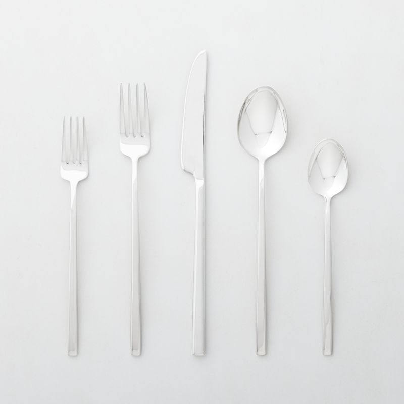 20-Piece Tilt Shiny Silver Flatware Set + Reviews | CB2 | CB2
