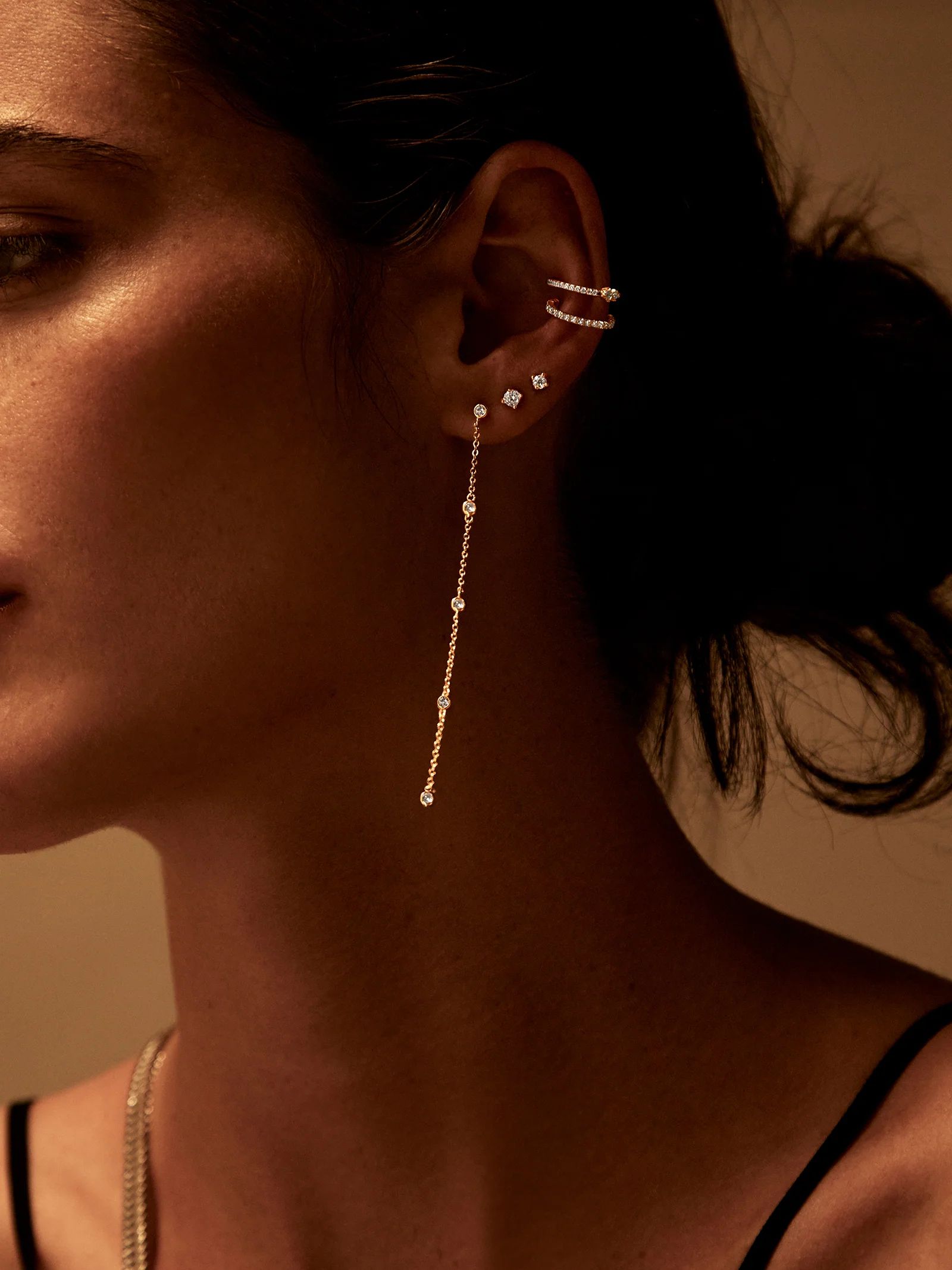Yasmine 18K Gold Earrings - Clear/Gold | BaubleBar (US)