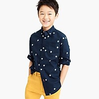 Boys' critter button-down shirt in skulls | J. Crew US