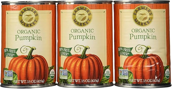 Farmers Market Organic Pumpkin Puree 15 Oz (3 Pack) | Amazon (US)