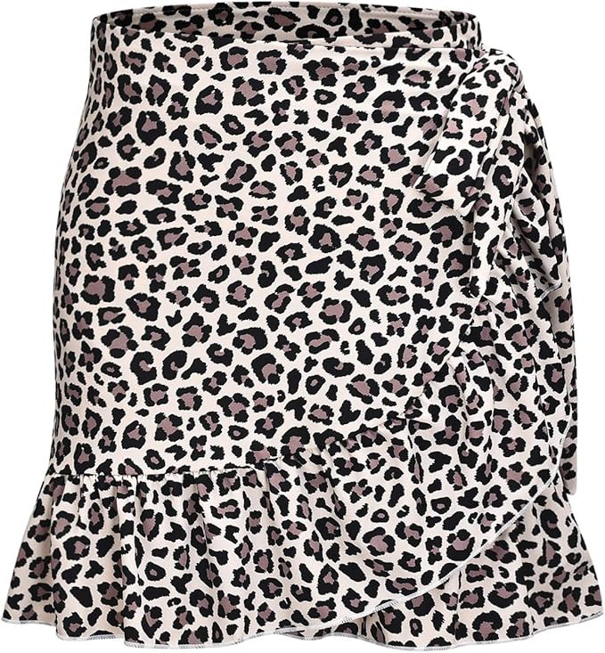 ChinFun Women's Ruffle Sarongs Beach Wrap Swimwear Bikini Tankini Cover Up Swim Skirts Swimdress | Amazon (US)