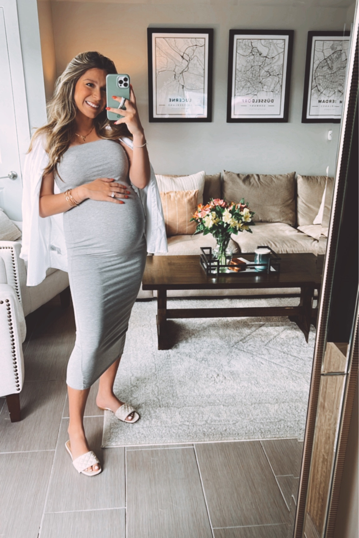strapless midi tube dress and wearing a size medium (non-maternity)!  🤍

bump outfit, pregnancy outfit, ltk bump, casual style, date night, midi dress, neutral outfit 

#LTKsalealert #LTKbump #LTKstyletip