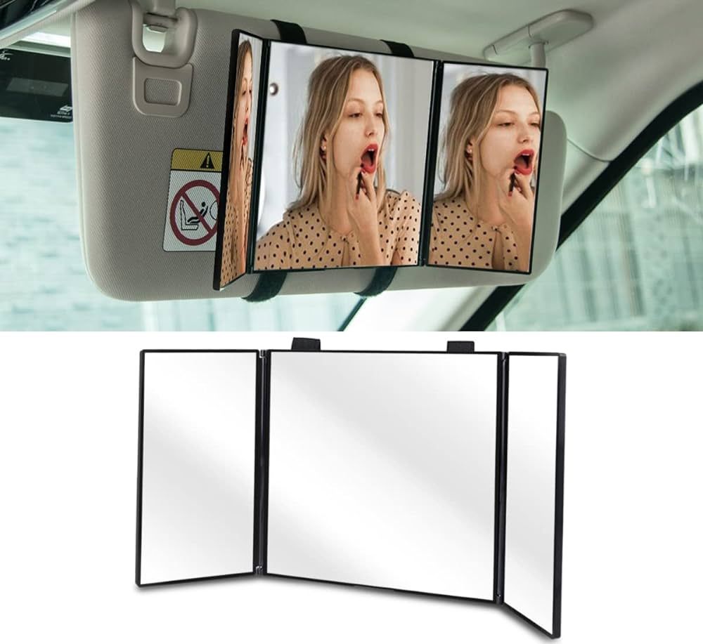 Car Visor Mirror, Foldable Car Sun Visor Vanity Mirror, Huicocy Makeup Travel Vanity Mirror Car M... | Amazon (US)