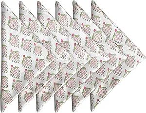 Craftbot Washable Cotton Print Napkins 18x18 inches - Set of 6 - Everyday Use or Dinner Party and... | Amazon (US)