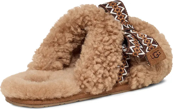 Maxi Curly Genuine Shearling Scuff Slipper (Women) | Nordstrom