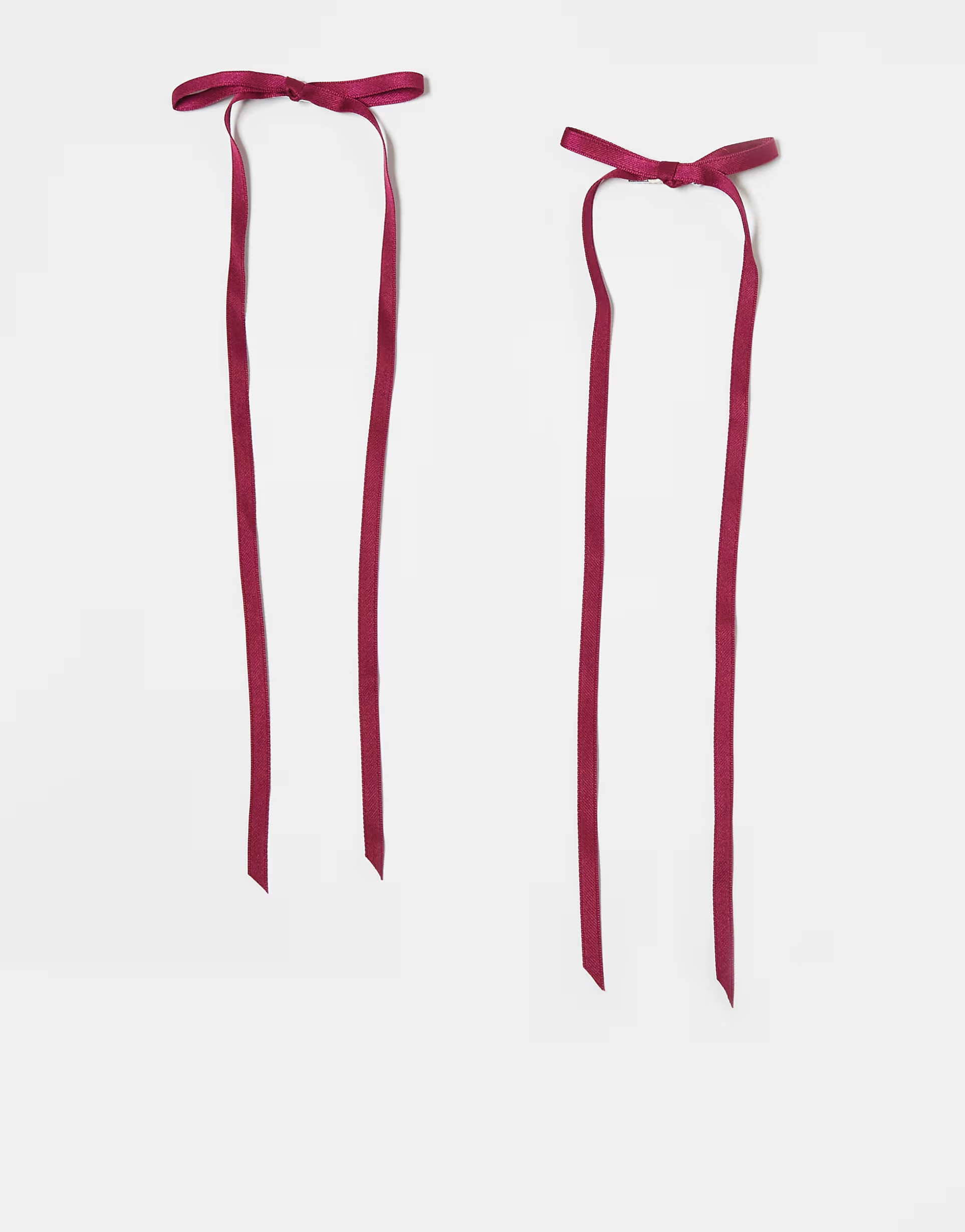 Reclaimed Vintage long ribbon clips in berry red | ASOS | ASOS (Global)