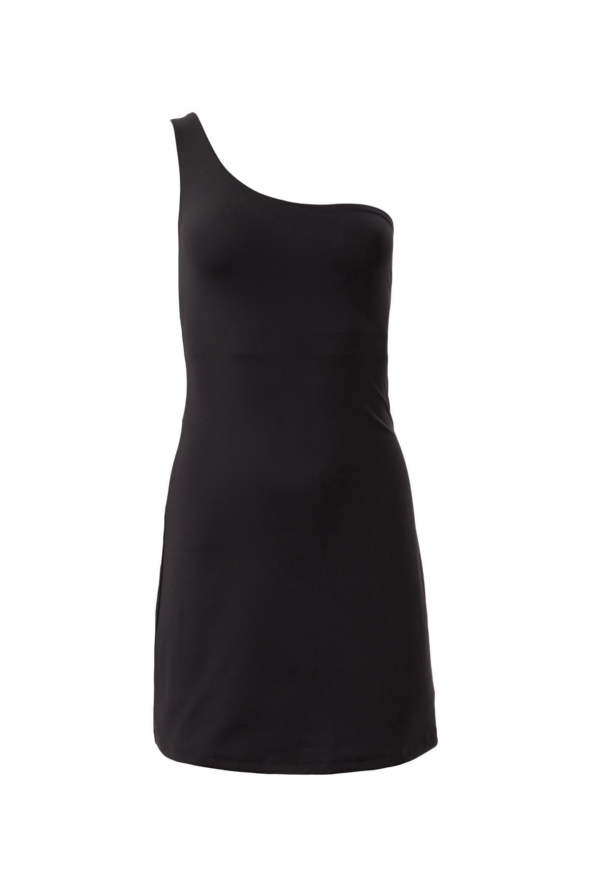 Black Bianca One Shoulder Dress | Girlfriend Collective
