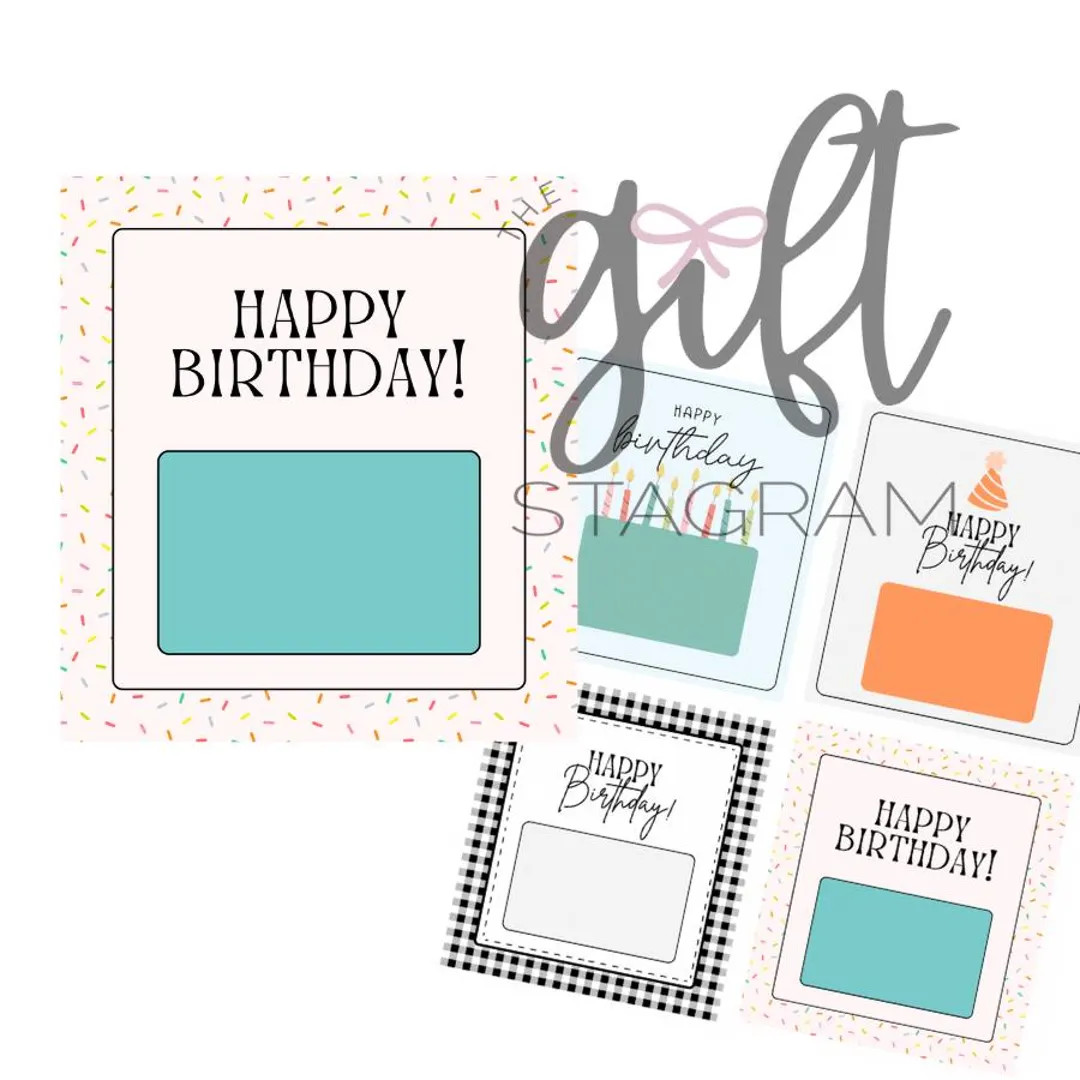 Happy Birthday Gift Tag Bundle How to Gift Birthday Gift Cards Tag for Gift Card DIGITAL DOWNLOAD... | Etsy (US)