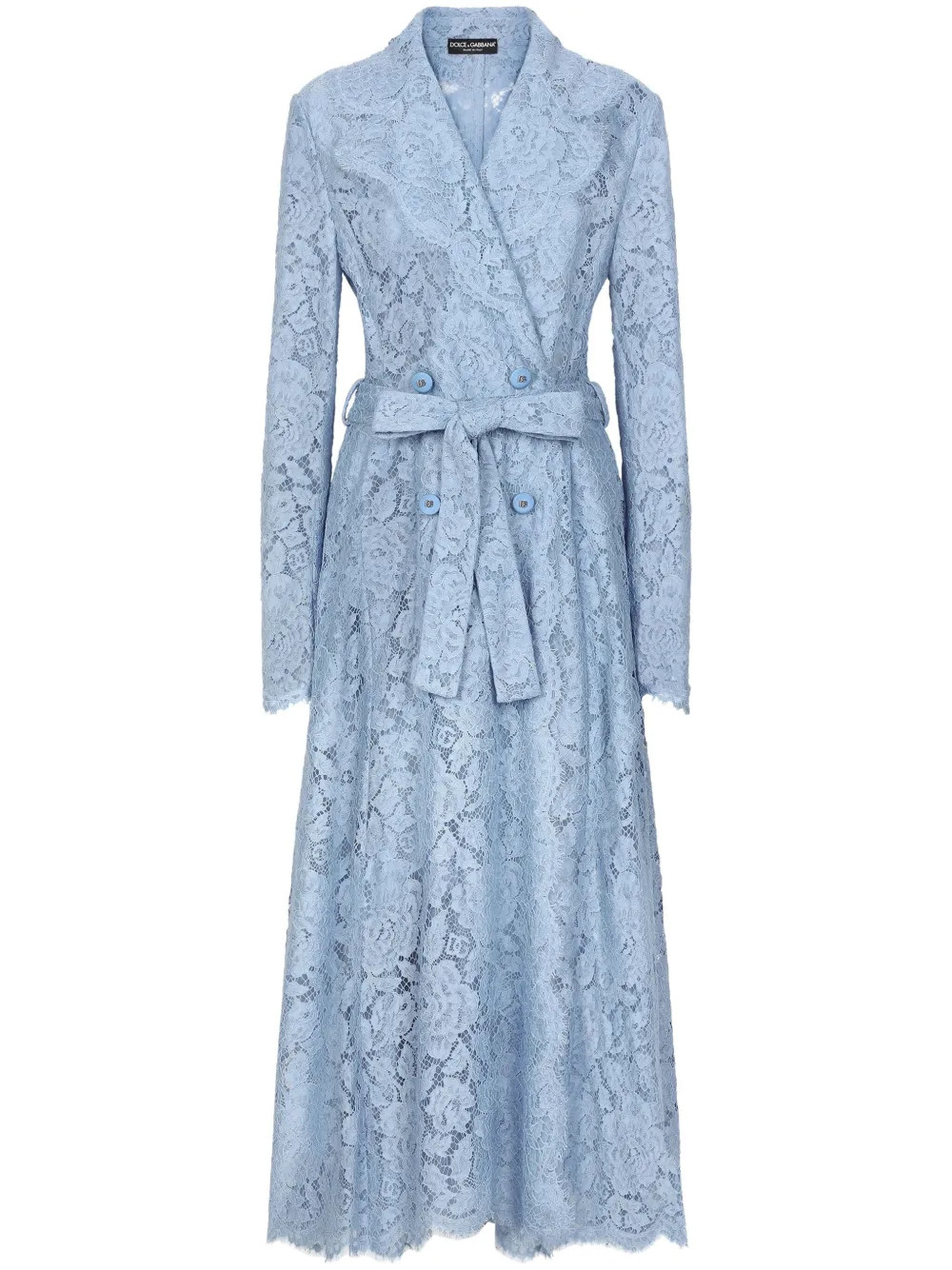 Dolce & Gabbana DNA cordonetto-lace Trench Coat | Blue | FARFETCH | Farfetch Global