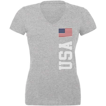 4th of July USA World Cup Juniors V-Neck T Shirt Heather SM | Walmart (US)