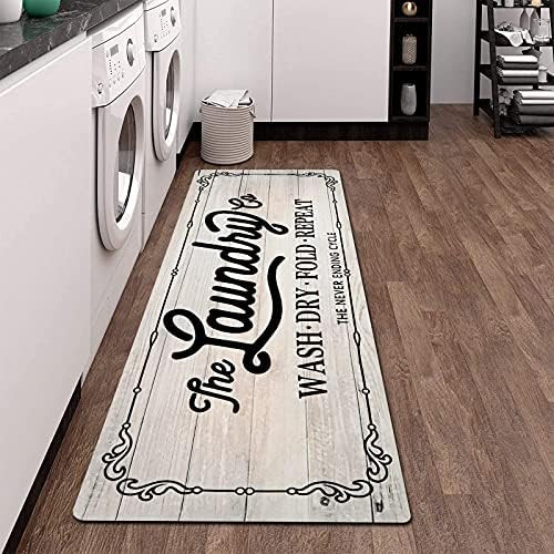Pauwer Farmhouse Laundry Room Rug Runner 20"X59" Non Slip Laundry Rugs and Mats for Laundry Room Dec | Amazon (US)