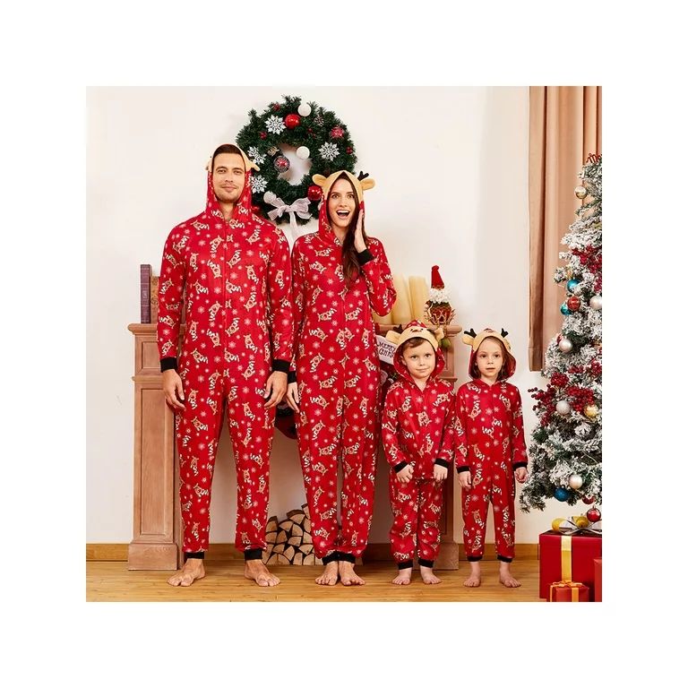 PatPat Reindeer Christmas Family Matching Pajama for Family,Size Baby-Kids-Adult ,Onesie,Unisex | Walmart (US)
