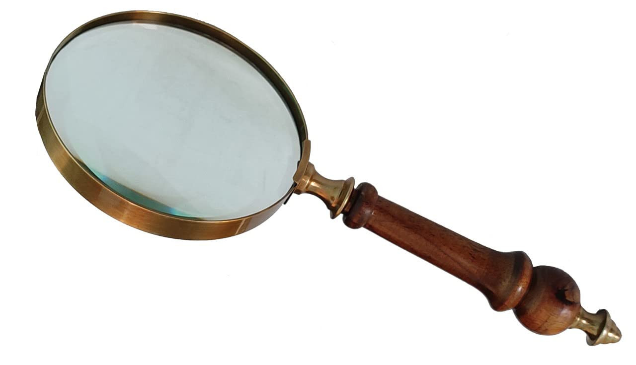 10X Handheld Magnifying Glass Lens, Antique Brass Magnifier, Fine Print Reading, Inspection, Coin... | Amazon (US)