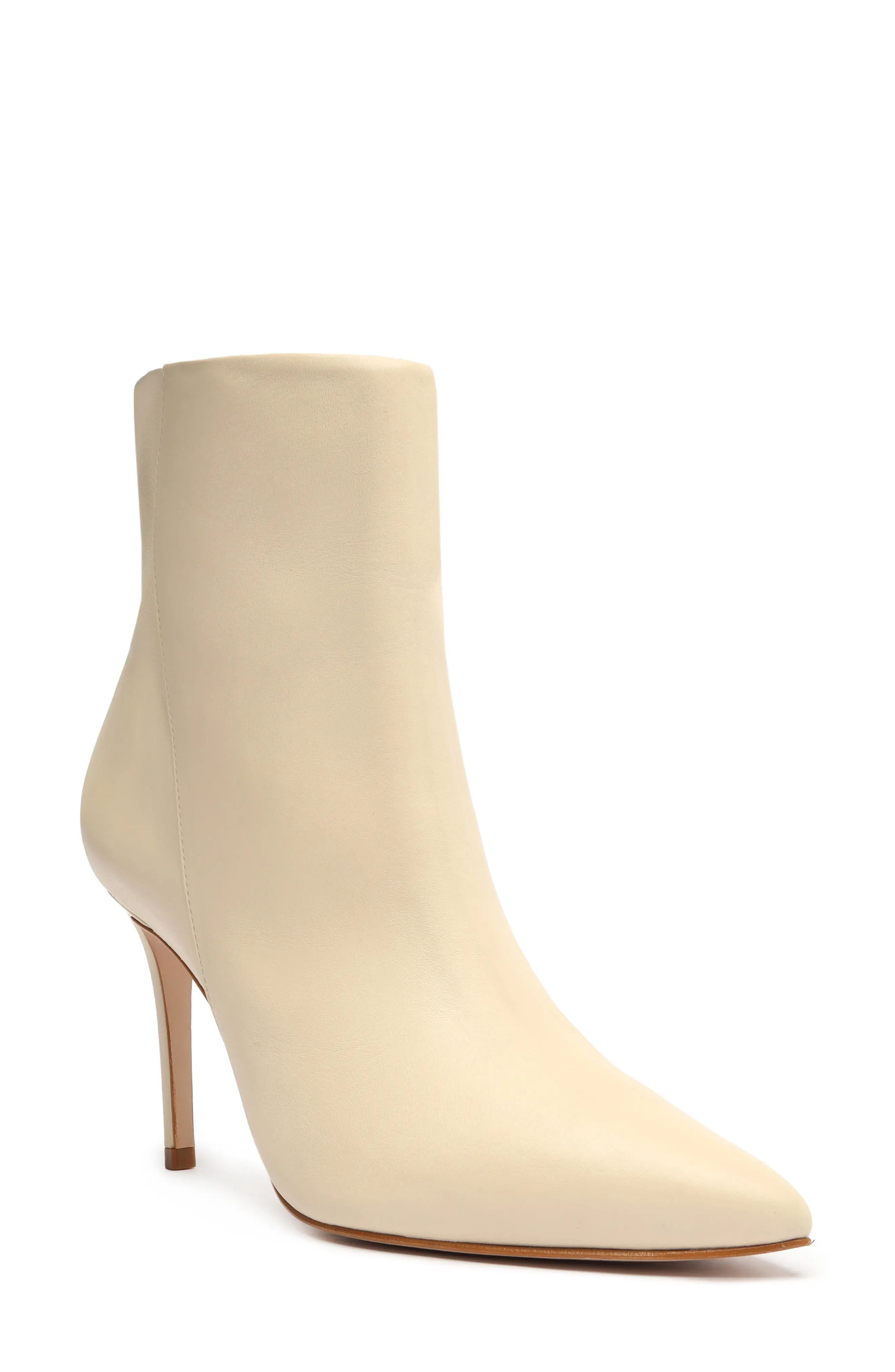 Schutz Mikki Pointed Toe Bootie in Eggshell at Nordstrom, Size 9.5 | Nordstrom