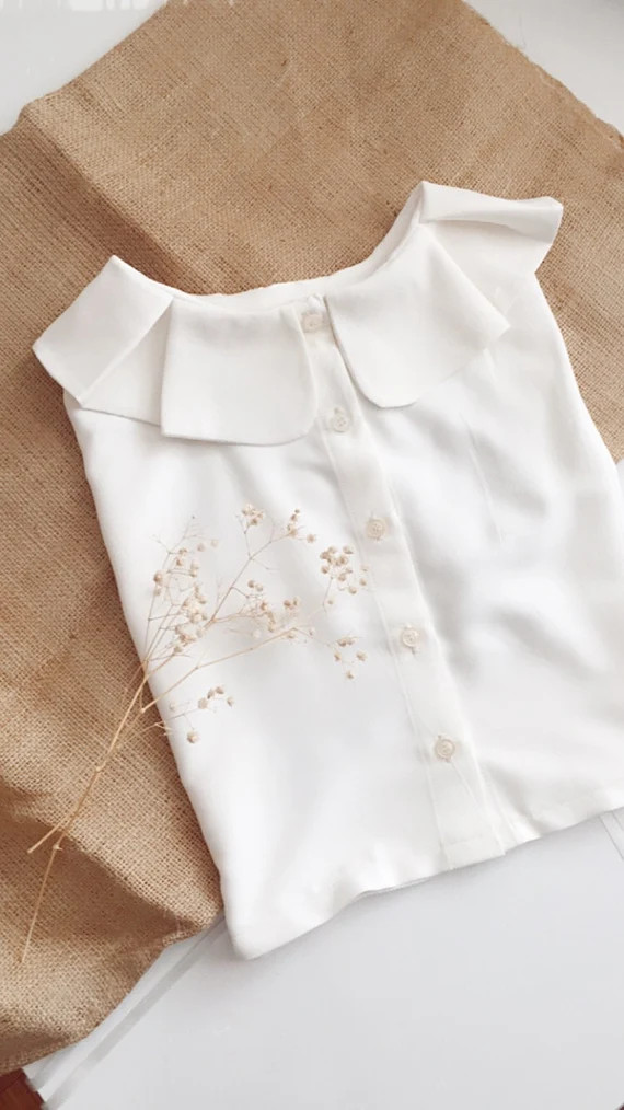 Pleated detachable shirt collar women's fake collar dicky collar | Etsy (US)