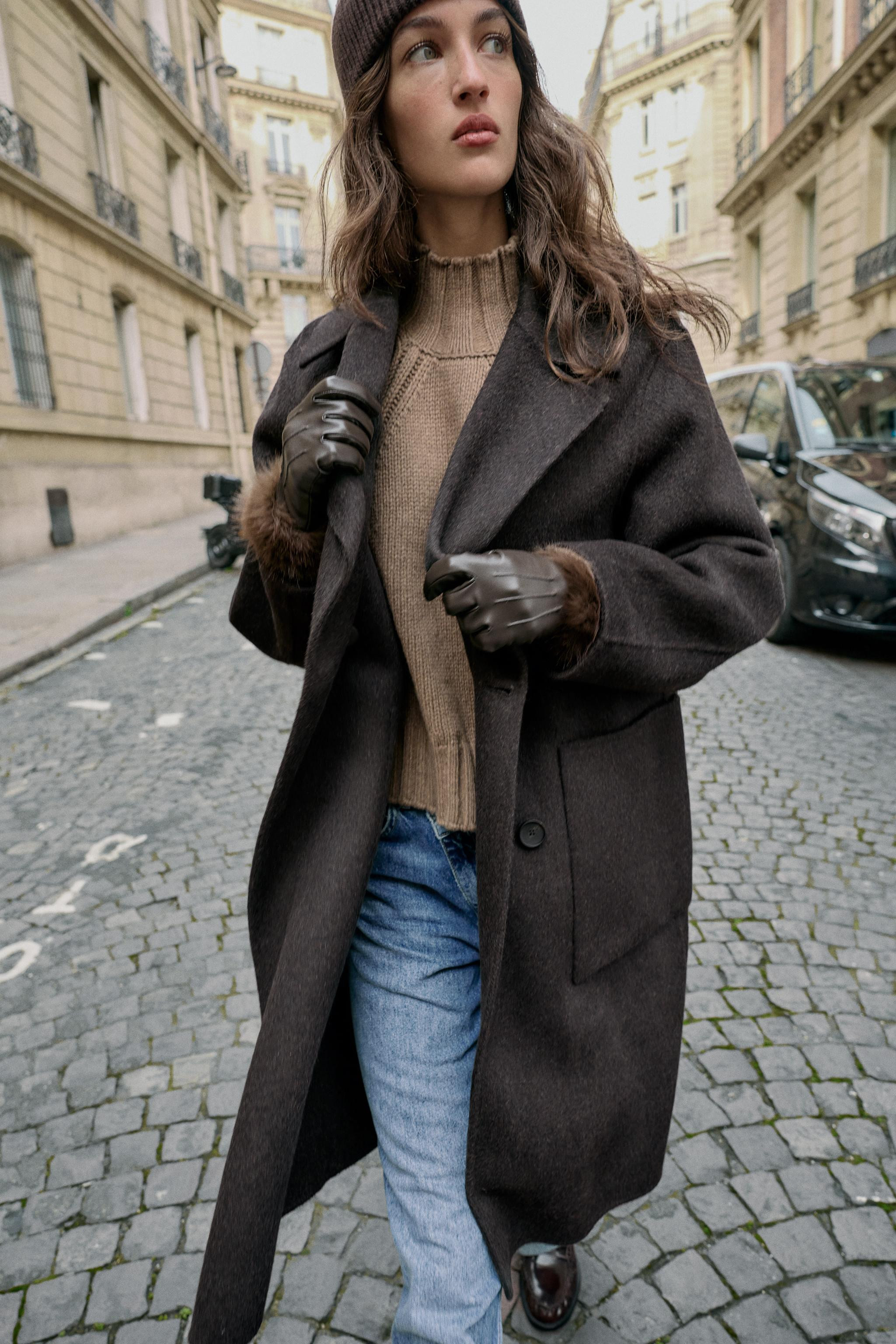 LONG DOUBLE-BREASTED WOOL COAT | Zara US