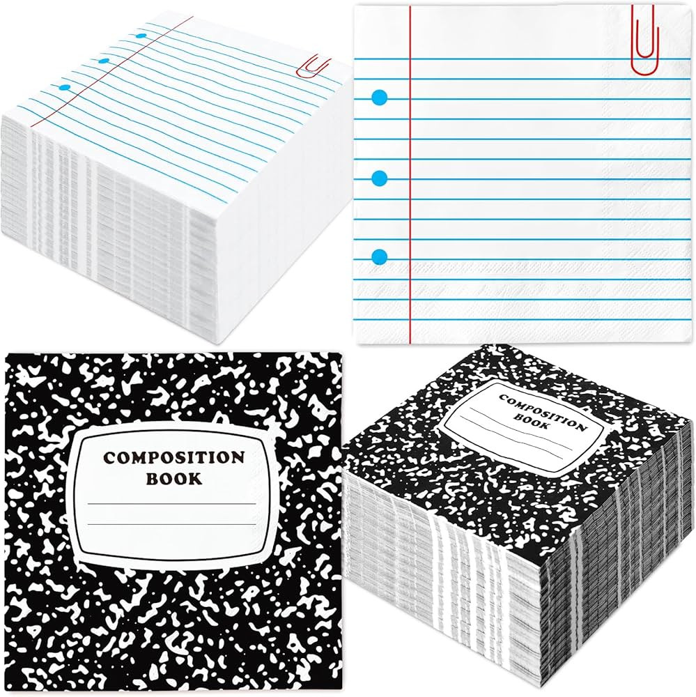 JarThenaAMCS 50 Pcs Back to School Paper Napkin Disposable Luncheon Napkins Composition Notebook ... | Amazon (US)