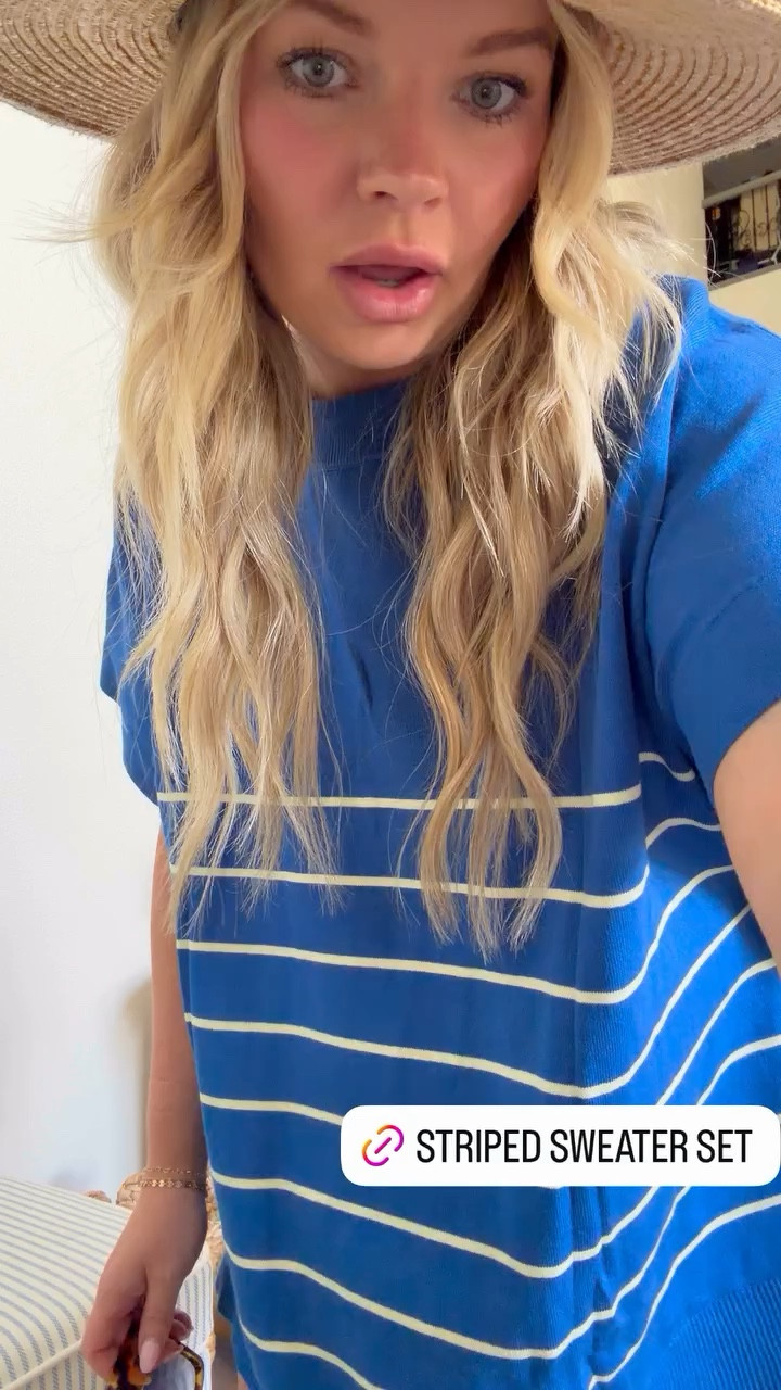 Cute nautical striped sweater set on deal. I have this in pink striped too and love it!

#LTKSeasonal #LTKMidsize