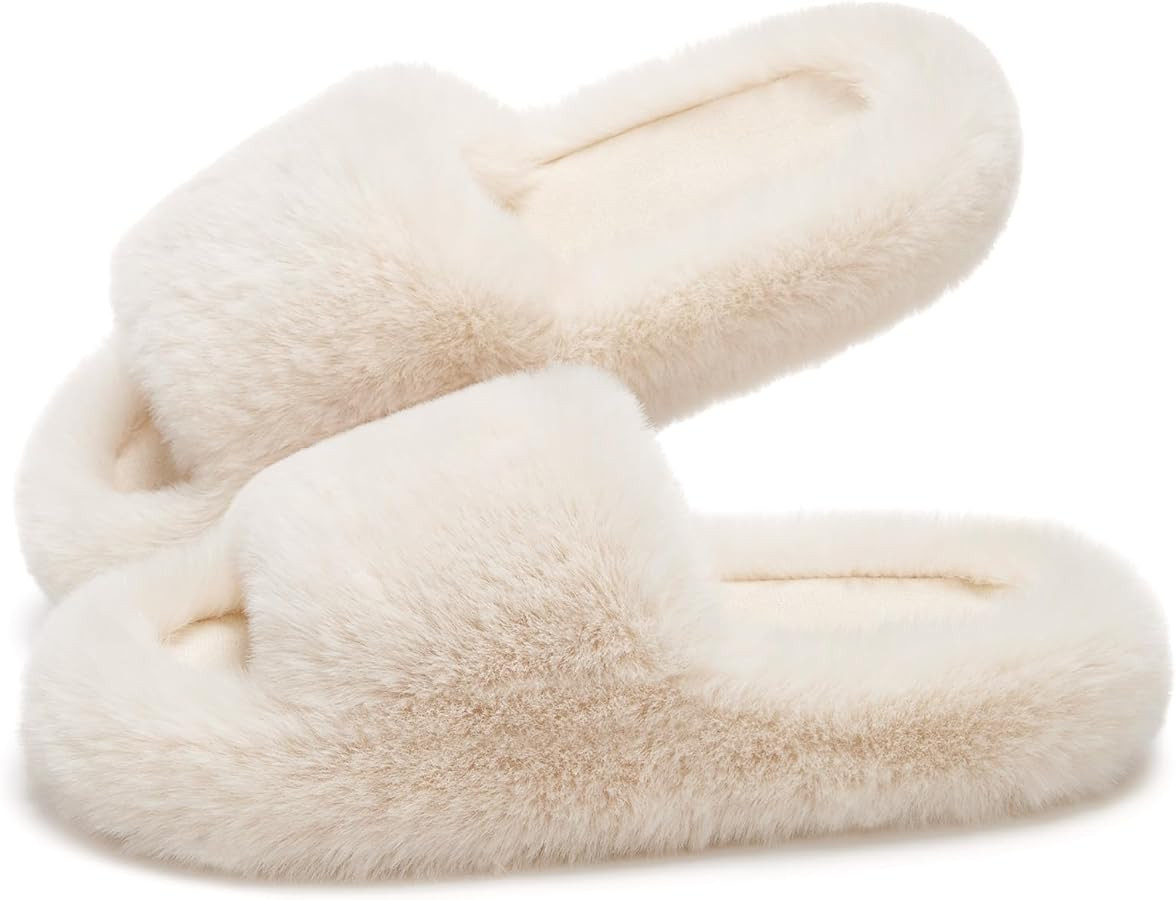 ATHMILE Womens Slippers with Arch Support Lightweight Fuzzy House Slippers for Women Cozy Memory ... | Amazon (US)