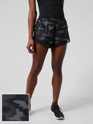 Printed Mesh Racer Run Short 4" | Athleta