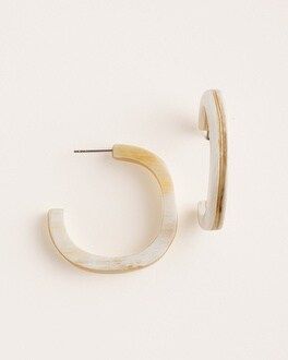 Horn and Mother-of-Pearl Hoop Earrings | Chico's