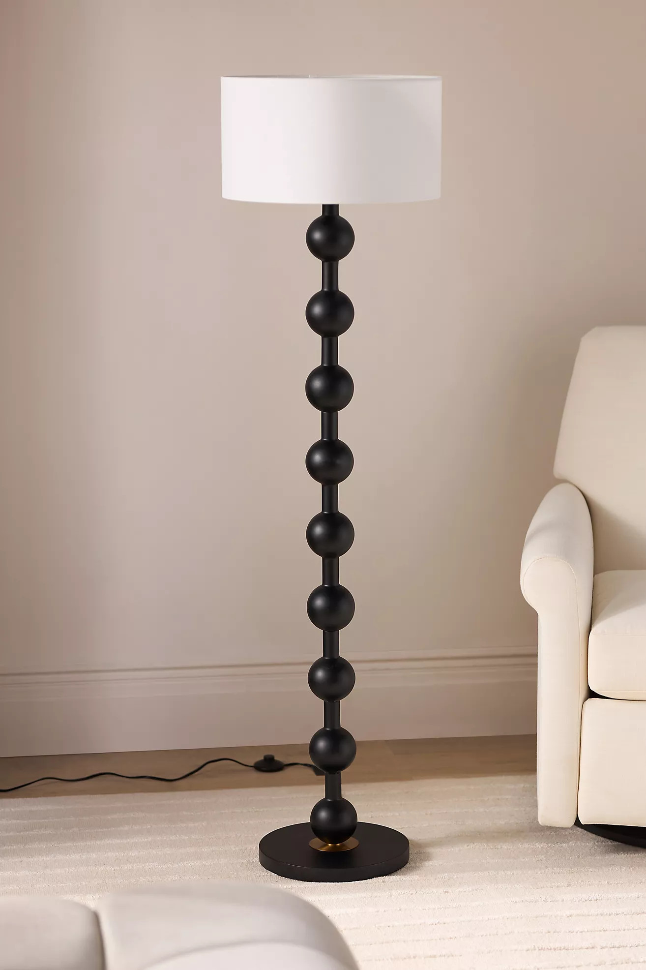 Saline Wooden Accent Floor Lamp | Anthropologie (US)