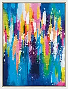 Kate and Laurel Sylvie EV Bright Brush Strokes 033 Framed Canvas Wall Art by Jessi Raulet of Etta... | Amazon (US)