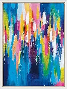 Kate and Laurel Sylvie EV Bright Brush Strokes 033 Framed Canvas Wall Art by Jessi Raulet of Etta... | Amazon (US)