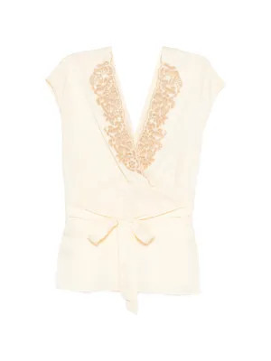Antik Batik Mariella tie-fastening Blouse | Neutrals | FARFETCH | Farfetch Global