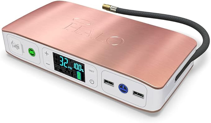 HALO Bolt Air 58830 Portable Car Battery Jump Starter | 100 PSI Air Compressor, 58.8Wh USB Power ... | Amazon (US)