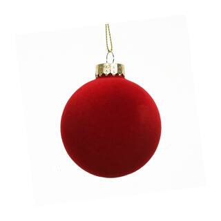 8ct. 2.5" Red Flocked Glass Ball Ornament by Ashland® | Michaels | Michaels Stores
