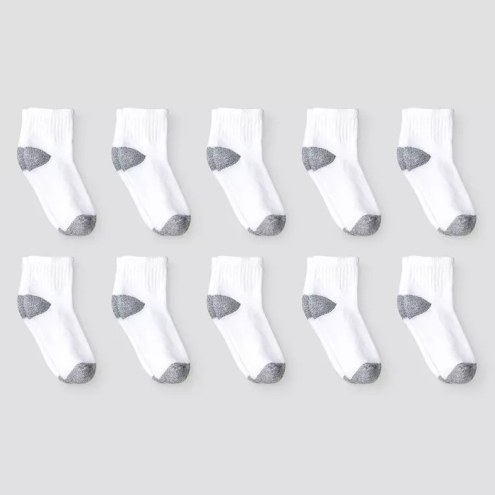 Boys' 10pk Athletic Ankle Socks - Cat & Jack™ White | Target