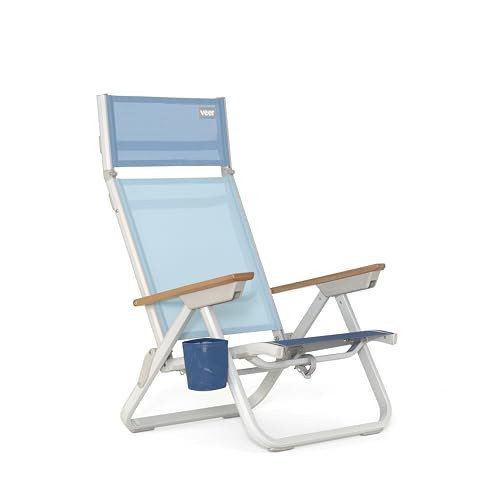 Veer Beach Chair - Durable Rust Resistant Beach Recliner (Reclines Fully Flat) with Breathable Fabric, Towel Rack, Flip Up Headrest and Backpack Straps | Amazon (US)