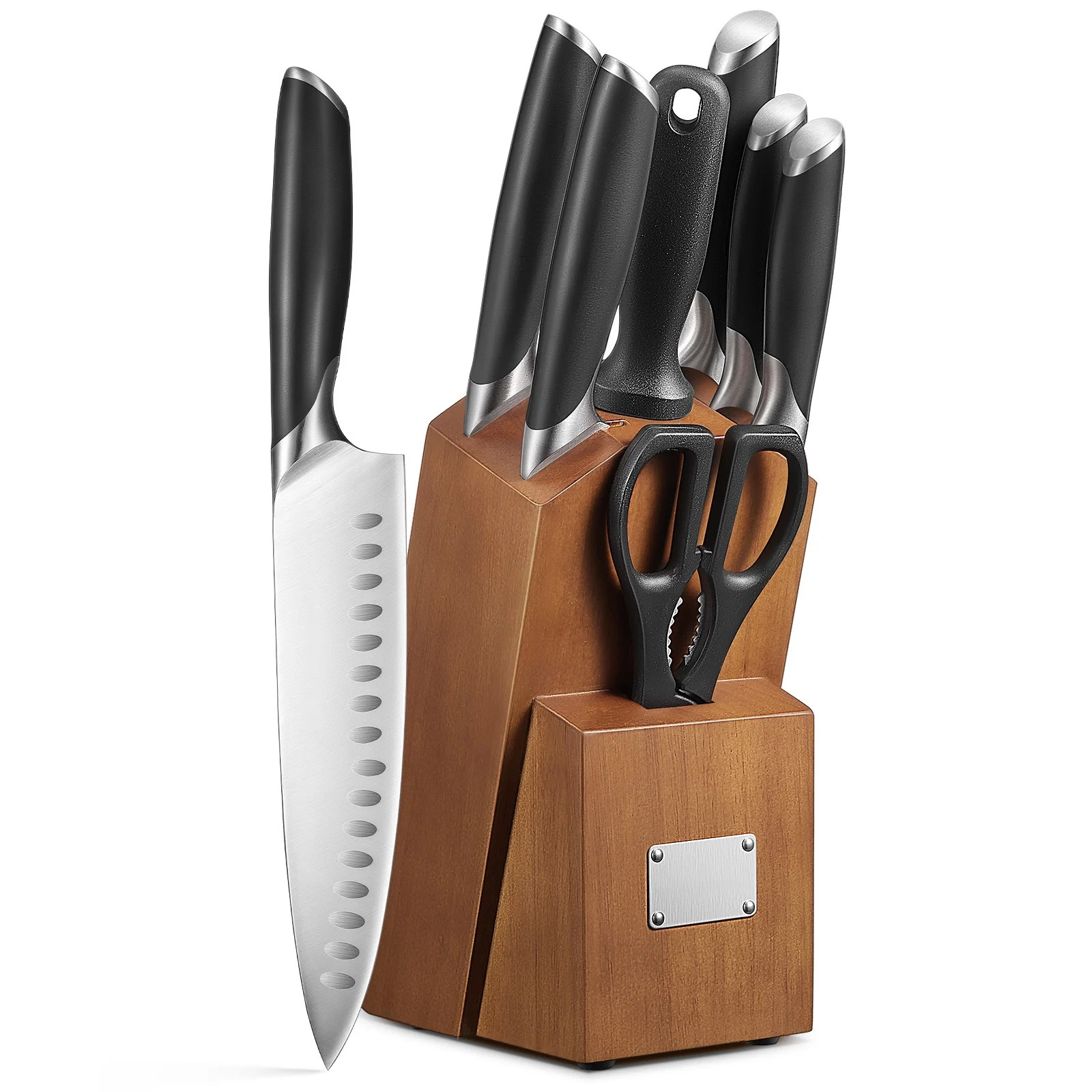 Deik Knife Set, German Stainless Steel Knife Block Set Forged Triple Rivet Cutlery Block Set | Walmart (US)