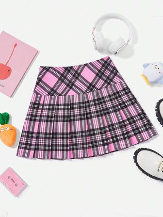 SHEIN EZwear Geruite print Plooirok | SHEIN