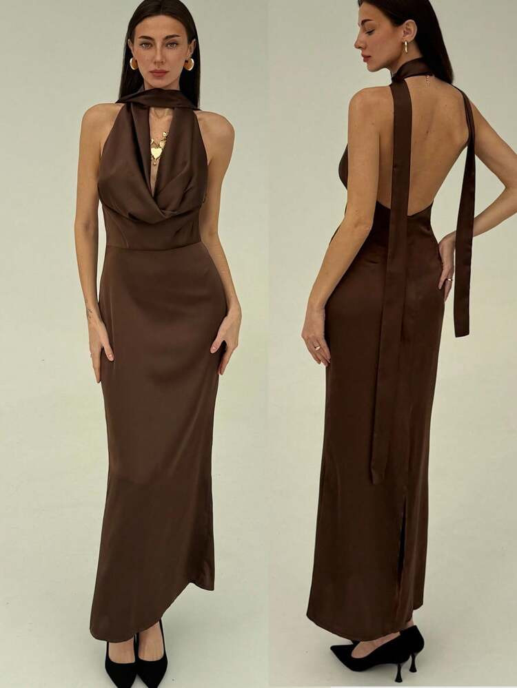 Langes Kleid Braun | SHEIN