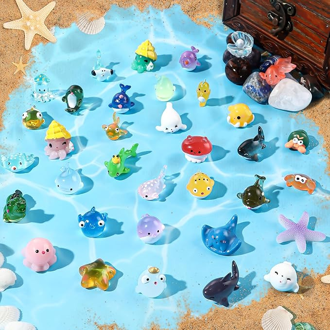 36pcs Mini Ocean Resin Animals Tiny Sea Animals Figurines Marine Miniature Plastic Animals Aquari... | Amazon (US)