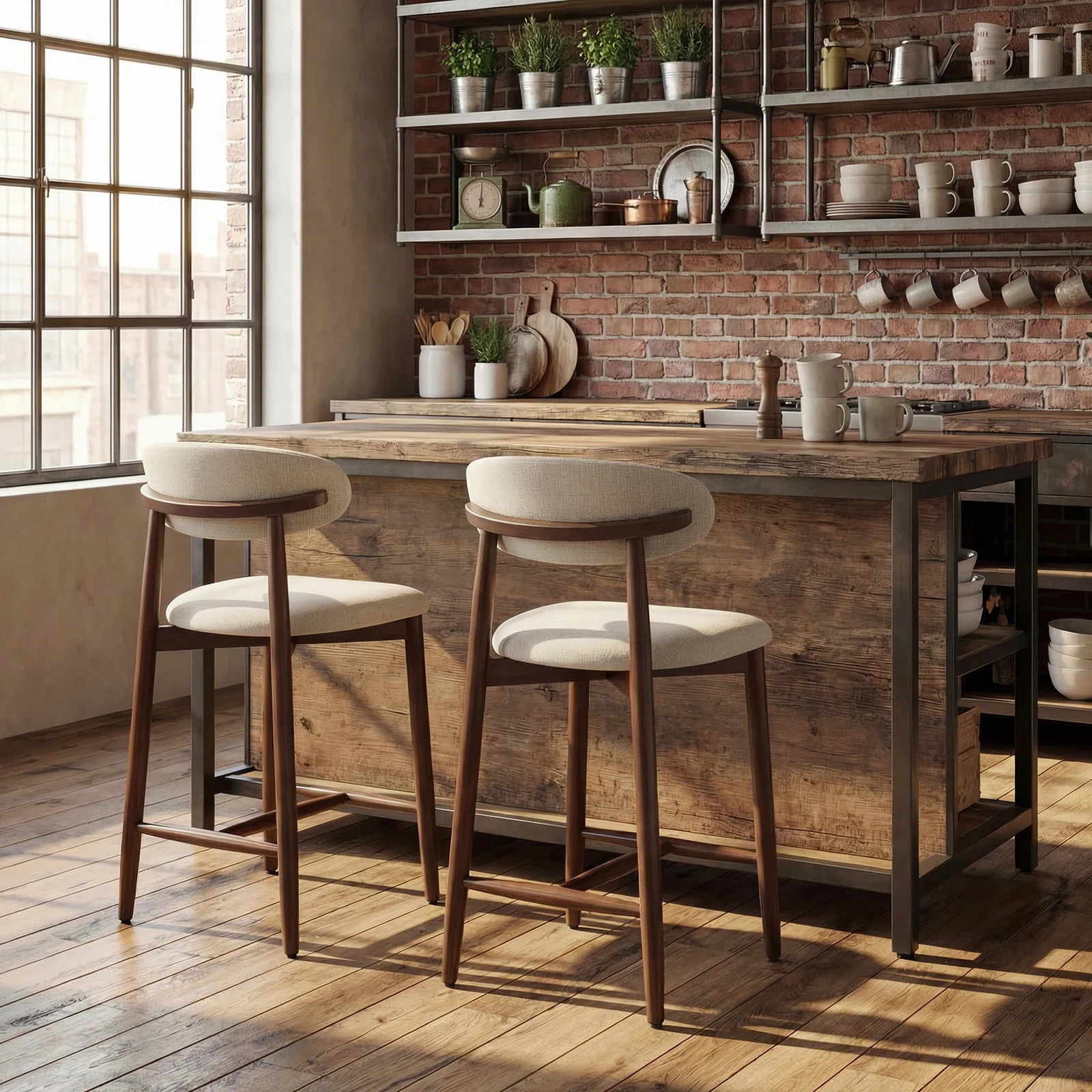 Corrigan Studio Solon Upholstered Counter Stool with Solid Wood Frame & Reviews - Wayfair Canada | Wayfair North America