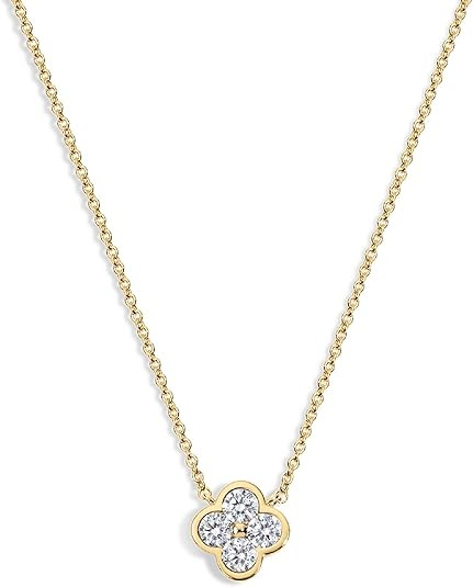 Electric Picks Camilla Clover Necklace - 14kt Gold Plated Necklace for Women, Elegant Dainty Laye... | Amazon (US)