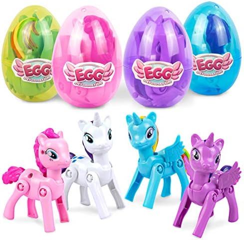 CL FUN 4 Pack Jumbo Easter Eggs Filled Unicorn Toys, Deformation Easter Eggs with Toys Inside, Unico | Amazon (US)