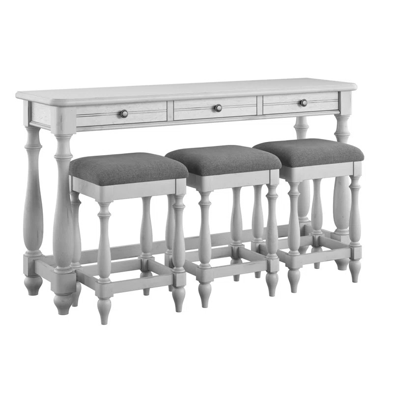 Townsel 64'' Solid Wood Console Table and Stool Set | Wayfair North America
