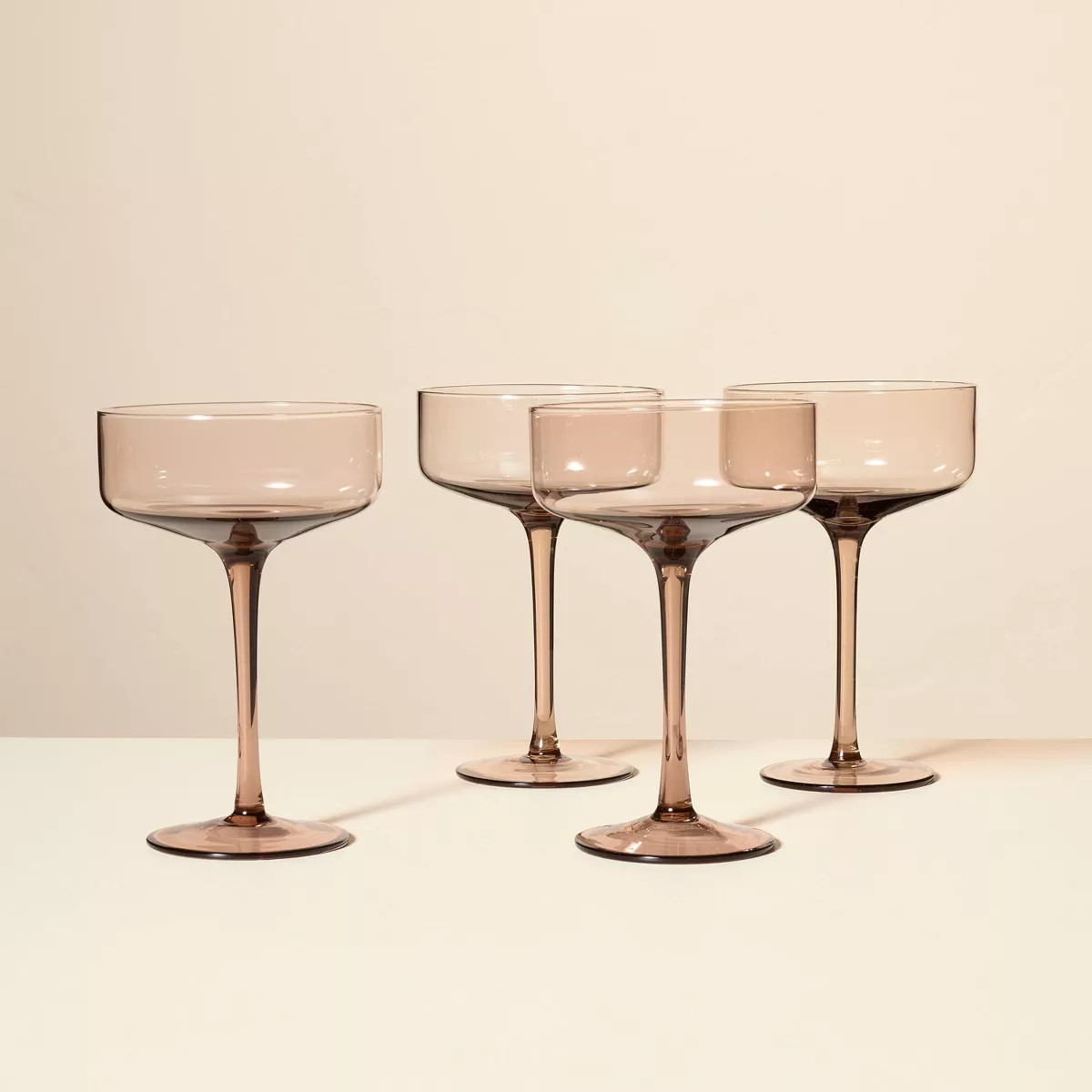 9.8oz Tinted Glass Coupe Drinkware Light Green - Hearth & Hand™ with Magnolia | Target